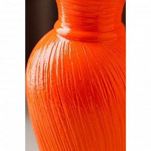 Ваза керамическая "Кокетка", настольная, оранжевая, 28 см