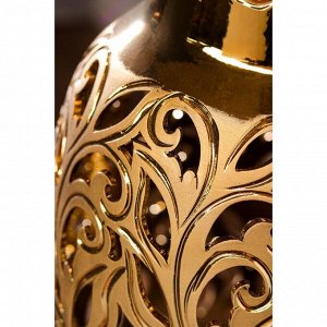 Ваза керамическая "Санта", напольная, сквозная резка, золотистая, 86 см