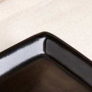 Тарелка "Теппан", с бортом, матово-чёрный, 17 см