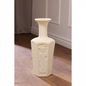 Ваза керамическая "Бутылка", напольная, кожа, белая, 40 см