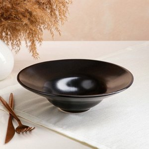 Тарелка для подачи "Гнездо", матово-чёрная, керамика