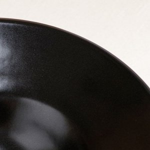 Тарелка для подачи "Гнездо", матово-чёрная, керамика