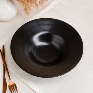 Тарелка для подачи "Гнездо", глубокая, матово-чёрная, диаметр 25.5 см