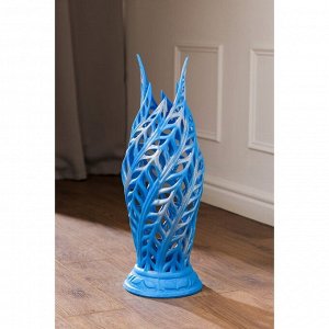 Ваза керамическая "Версалия", напольная, перламутровая, синяя, сквозная резка, 59 см