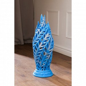 Ваза керамическая "Версалия", напольная, перламутровая, синяя, сквозная резка, 59 см