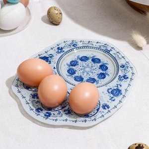 Подставка для яиц Доляна «Цветочная роспись», 3 ячейки