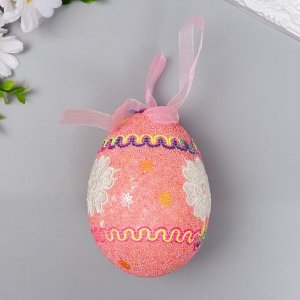 Декор пасхальный подвеска "Яйцо - посыпка, пчёлка" МИКС 13 см