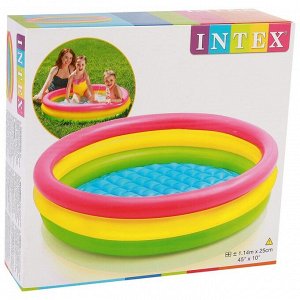 Бассейн надувной INTEX «Радуга», с надувным дном, 114?25 см, от 2 лет, 57412NP