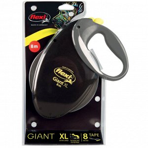 Flexi рулетка GIANT Neon XL (от 50 кг) ремень 8 м черная