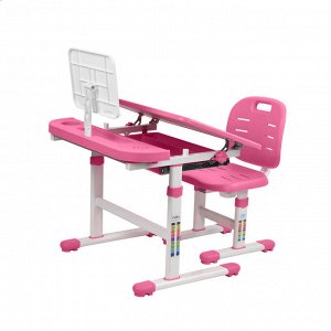 Комплект парта и стул-трансформеры FunDesk Cura Pink + лампа