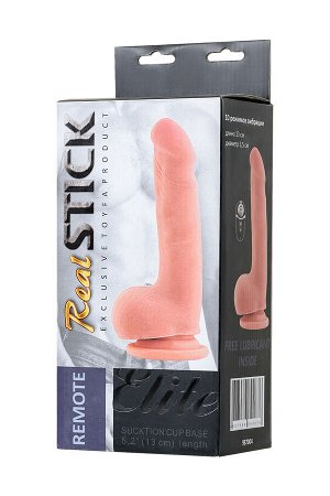 Реалистичный вибратор TOYFA RealStick Elite Vibro, TPR, телесный, 10 режимов вибрации, 18,5 см