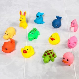 Набор резиновыx игрушек для игры в ванной «Милые кроxи», 12 шт.