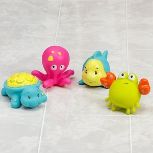 Набор игрушек для игры в  ванне «Морские друзья», 4шт