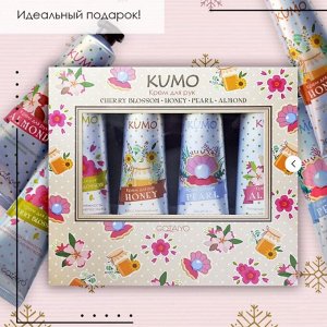 Набор "Kumo" кремов для рук "Cherry Blossom", 30 г + "Honey", 30 г + "Pearl", 30 г + "Almond",