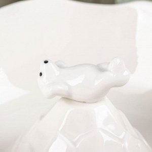Конфетница керамическая «Полярный мишка», 1 л, 20x7 см
