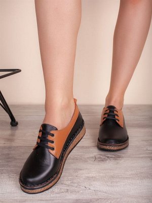 Комфортные женские туфли на плоской подошве/ Слиперы (7555-01-04)