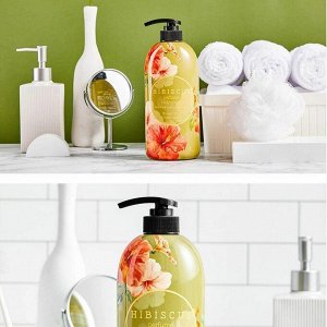 Jigott Парфюмированный гель для душа с экстрактом гибискуса Hibiscus Perfume Body Wash, 750 мл