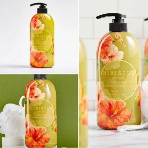 Jigott Парфюмированный гель для душа с экстрактом гибискуса Hibiscus Perfume Body Wash, 750 мл