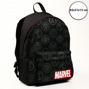Рюкзак молод "Marvel", 42*31*15 см, отд на молнии, н/карман, черный