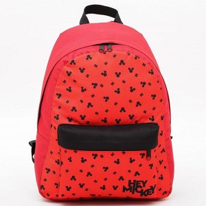 Рюкзак молод "Hey, Mickey", 42х31х15 см, на молнии, н/карман, красный, Микки Маус и друзья