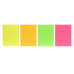 Набор 4 блока с липким краем 38мм. х 51 мм., 50 листов, х 4 цвета, флуоресцентные цвета