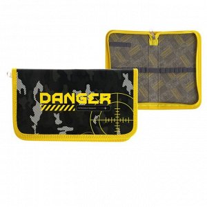 Пенал 1 секция Calligrata Danger, 115 х 205 мм, ламинированный картон