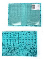 Обложка для паспорта Croco-П-400 натуральная кожа бирюза кайман (72)  244007