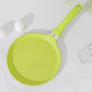 Сковорода блинная Trendy style, d=22 см, пластиковая ручка, антипригарное покрытие, цвет зелёный