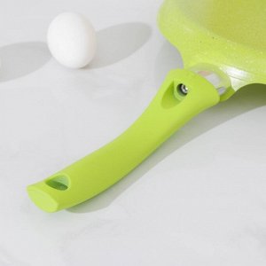 Сковорода блинная Trendy style, d=22 см, пластиковая ручка, антипригарное покрытие, цвет зелёный