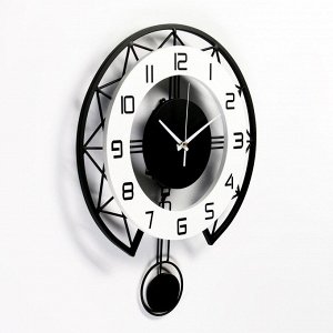 Часы настенные, серия: Маятник, плавный ход, 35х43 см