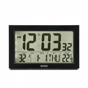 Часы электронные с будильником, календарём, термометром и гигрометром 12.4х20.1 см
