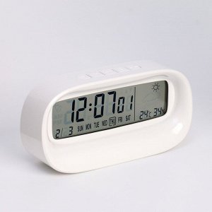 Часы настольные электронные, термометром, гигрометром, 7 х 14.5 х 4 см