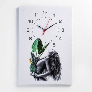 Часы-картина настенные "Девушка", плавный ход, 40 х 60 см