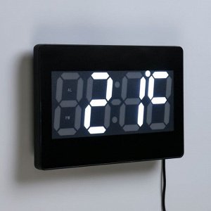 Часы электронные настенные, настольные: термометр, будильник, 15.5 х 23.5 см