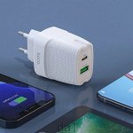 Сетевое зарядное устройство Hoco C85A Type-C USB-C PD 20W / Сетевой адаптер с быстрой зарядкой