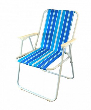 Кресло KUTBERT, В75*Ш45*Г40, складное, с пласт. подлокот, ткань, метал.каркас,цв.синяя.полоска(2015)
