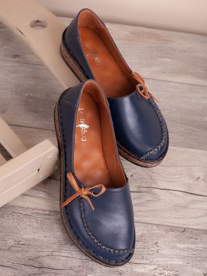 Комфортные женские туфли на плоской подошве/ Слиперы (7403-02)