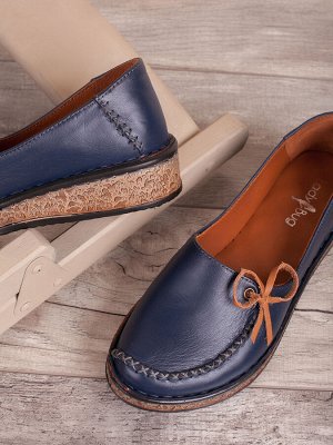 Комфортные женские туфли на плоской подошве/ Слиперы (7403-02)