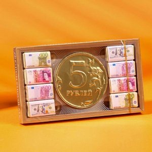 Набор шоколадный и медаль "Деньги", 65 г