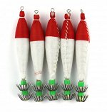 Набор кальмарниц JpFishing Magic Fish 85 (5шт, 85мм, White/Red Head Glow UV)