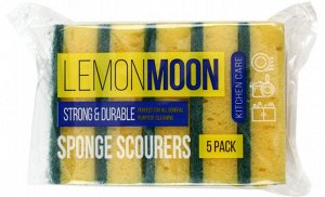 "Lemon Moon" Набор губок для посуды 5шт.10х7,1х2,9см L006
