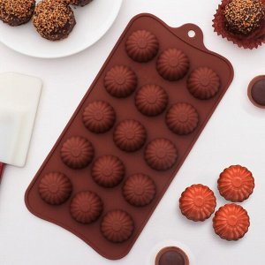 Форма для шоколада Доляна «Ассорти», 21,5x10,4x1,5 см, 15 ячеек