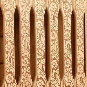 Абажур деревянный угловой плоский "Русские узоры" 29,5х27,5х6 см