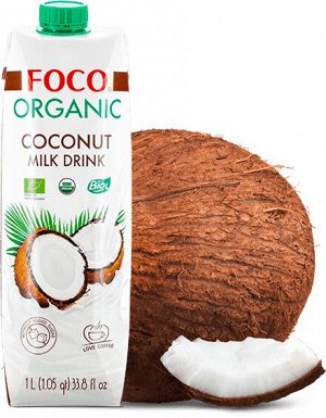 Кокосовое молоко (на кокосовой воде) "FOCO" 1 л, Tetra Pak ORGANIC