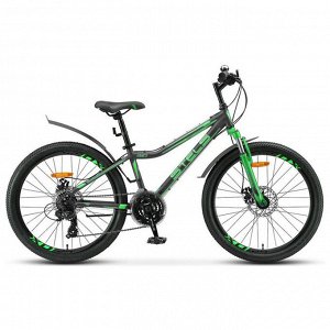Велосипед 24" Stels Navigator-410 MD, V010, цвет черный/зеленый, размер 12"