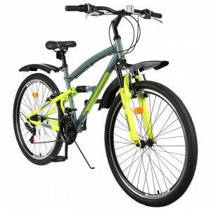 Велосипед 26" Progress Sierra FS, цвет серый/зеленый, размер 18"