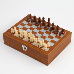 Набор 6 в 1: фляжка 8 oz, воронка, штопор, 2 стопки, шахматы