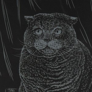 Гравюра с эффектом серебра Lori ""Британская кошка"", 27,5*21,5см