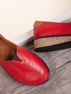 Комфортные женские туфли на плоской подошве/ Слиперы (7405-06)