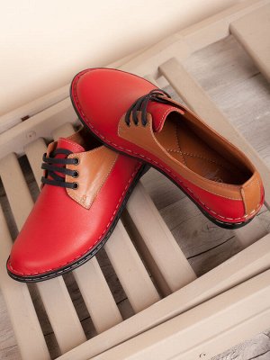 Топсайдеры/ Женские мега комфортые туфли из натуральной кожи (0555-06)